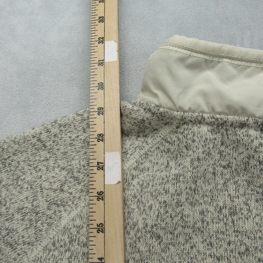 The North Face Jacket Men XL Cream Gray Soft Pullover Sweater 1/4Zip Long Sleeve